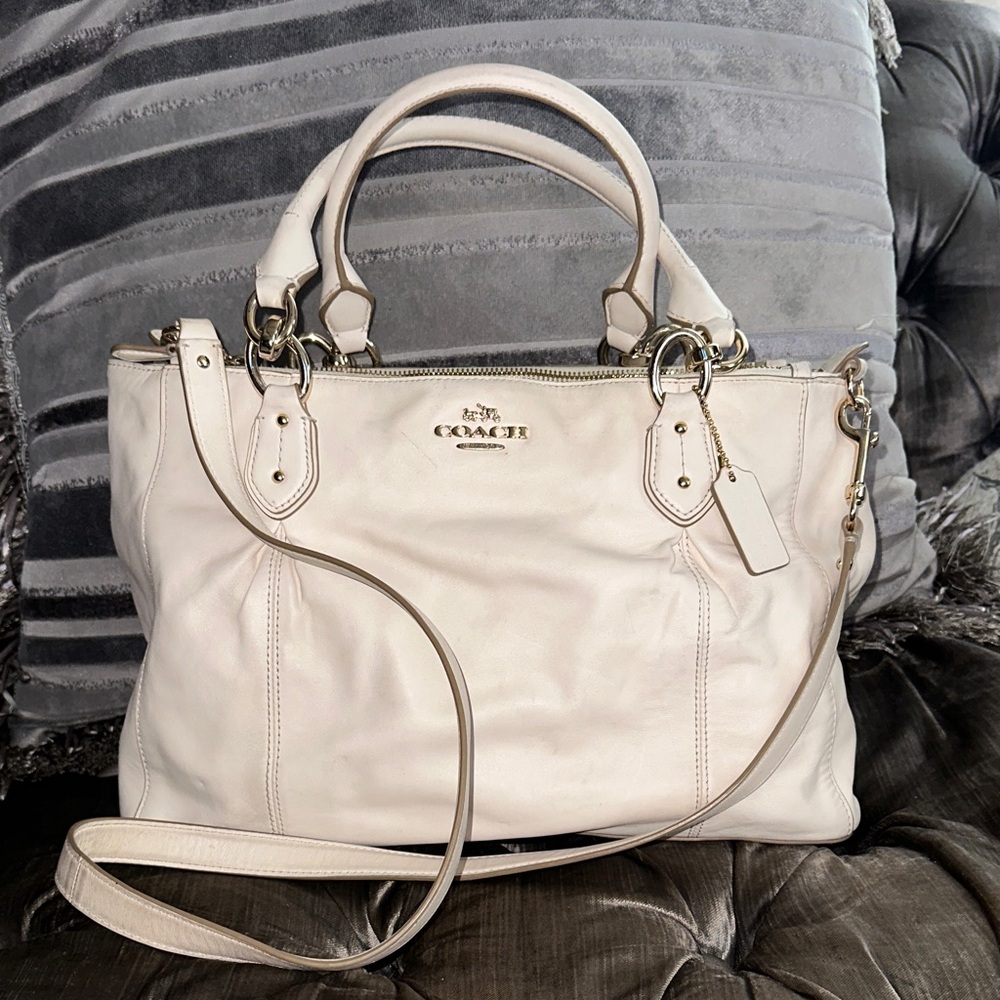 Coach Cream Leather Satchel